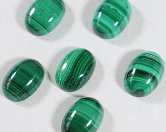 Natural Malachite Oval Cabochon, Flatback Malachite, Calibrated Size Loose Gemstone, Size Available 3x5 MM to 12x16 MM, jewelry Making Stone