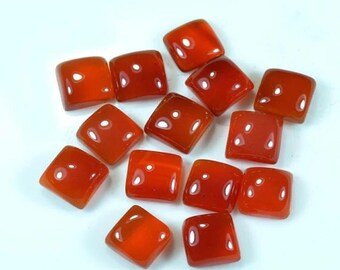 Natural Red Onyx Square Shape Cabochon Flat Back Calibrated Wholesale Gemstones,All Sizes Available Gemstone For Jewelry Making, 5mm to 20mm