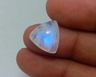 Wholesale Lot White Rainbow Moonstone Trillion Shape Cabochon Loose Gemstone Size- 13 MM.Top Quality Blue Fire Rainbow Moonstone For Jewelry
