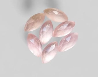 AAA + Natural Rose Quartz Marquise Rose Cut 5X10MM- 8X16MM Loose Gemstone 5X10MM, 6X12MM, 7X14MM, 8X16MM Calibrated Size Loose Gemstone