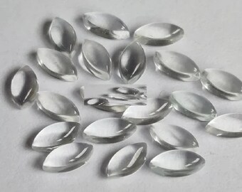 AAA Quality White Topaz Marquise Gemstones, 3x6m To 8x16mm Topaz Marquise Lot, Loose Calibrated Topaz Cabochon Marquise, Wholesale Gemstone