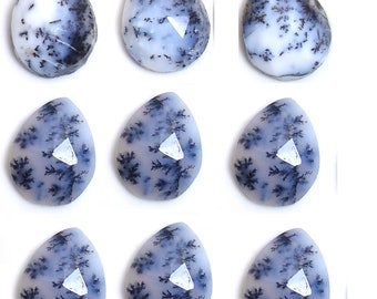 5x7mm to 12x16mm AAA Quality Natural Dendrite Opal Pear Rose Cut Flat Back Dendrite Opal Rose Cut, Pear shape Dendrite Opal , Loose Gemstone