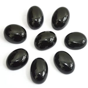 Black Onyx Cabochon: Oval Gemstone for Jewelry Making