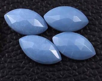 Natural Marquise shaped Blue Opal flat back calibrated gemstone Rose Cut sizes available  5x10, 6x12mm 7x14, 8x16MM Blue Opal Loose Gemstone
