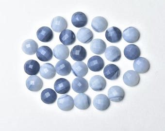 Natural Blue Opal Round Shape Flat Back Gemstone 5mm, 6mm, 7mm, 8mm 9mm 10mm 11mm 15mm Calibrated Natural Wholesale Loose Gemstone Rose Cut