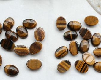 Natural Tiger's Eye Cabochon, Wholesale Tiger's Eye Gemstone,3X5mm To 12x16mm, Calibrated Oval Gemstone, Flat Back Wholesale Lot Gemstone