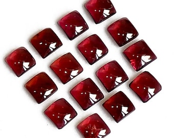 Natural Mozambique Red Garnet Square Shape Gemstone, Mozambique Garnet Square Shape Cabochon, Mozambique Garnet , 3mm - 10mm Garnet Gemstone