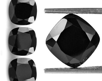 Natural Black Spinel Cushion Brilliant Cut SIZE CHOICE Loose Stones High Quality Spinel Gemstones, Black Spinel Cushion Cut,Use ForJewellery