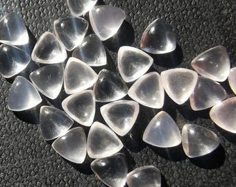 Natural Rose Quartz, Trillion Shape Cabochon, AAA Quality Rose Quartz Loose Gemstone, Rose Quartz Gemstone 3MM-15MM Rose Quartz Cushion Gems