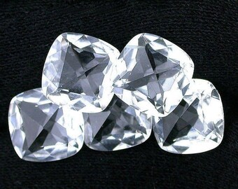 Natural Crystal Quartz, Cushion Shape Faceted Cut ,AAA Quality Crystal Quartz Loose Gemstone,Crystal Quartz Gemstone 3MM-15MM Crystal Quartz