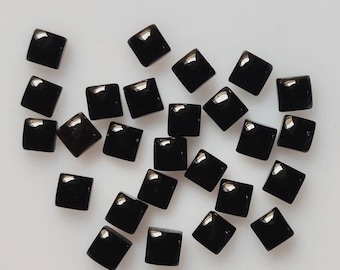 AAA+ Quality Natural Black Onyx Square Shape Cabochon Flat Back Calibrated Wholesale Gemstones, Semi Precious gemstone , All Sizes Available
