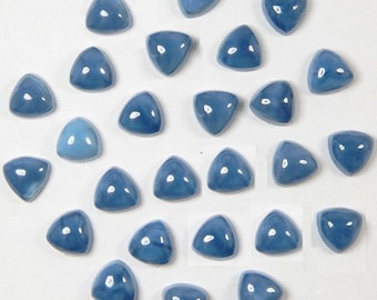 Natural Blue Opal Trillion Shape Flat Back 3mm 4mm 5mm, 6mm, 7mm 8mm 9mm 10mm 11mm 15mm Calibrated Natural Wholesale Loose Gemstone Cabochon