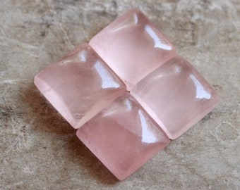 Natural Rose Quartz, Square Shape Cabochon, AAA Quality Rose Quartz Loose Gemstone, Rose Quartz Gemstone 3MM-15MM Rose Quartz Square Gems
