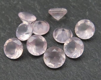 Natural Rose Quartz Round Shape Brilliant Cut, Quartz Loose Gemstone For Jewelry Making, Pink Color Rose Quartz Cut Calibrated Size 3mm-15mm