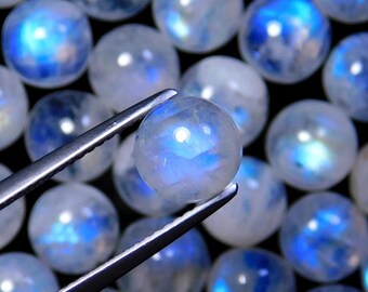 11mm AAA Quality Rainbow Moonstone Round Cabochon calibrated sizes, Rainbow Moonstone Cabochon, Rainbow Moonstone, Top Blue Fire Moonstone
