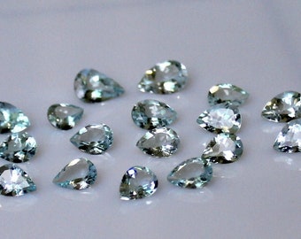 3x5 MM To 10x14 MM Natural Aquamarine Pear- AAA Quality Loose Faceted Step Cut Gemstone- 100% Percent Natural Gemstone- Use For Jewellery