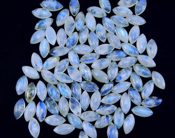 Natural Rainbow Moonstone 5x10mm Marquise Shape Cabochon Loose Gemstone,Natural Rainbow Moonstone Jewelry Making Gemstone,All sizesAvailable