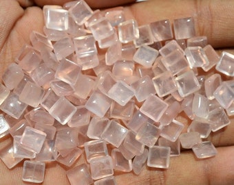 Natural Rose Quartz Cabochon, CALIBRATED Quartz Square Cab, Semi Precious Loose Gemstone, Good Quality Cabochons, jewelry making Gemstone