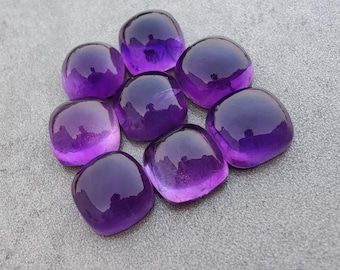 100% Natural Purple Amethyst Cushion Cabochon Size 3X3MM To 15X15MM AAA Purple Amethyst Cushion Flat back Cabochon Calibrated Size Loose Gem