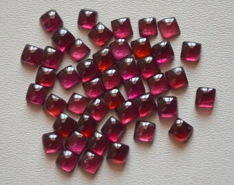 Natural Heyderabadi Garnet 3mm-15mm Square Cabochon Loose Gemstone 3mm 4mm 5mm 6mm 7mm 8mm 9mm 10mm 11mm 12mm 13mm 14mm 15mm flat back gems