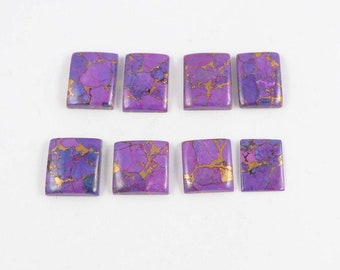 Purple Copper Turquoise Octagon Shape Calibrated flat-back Cabochons For Jewelry Making,Purple Copper Cabochon Sizes Available 3x5mm-12x16mm