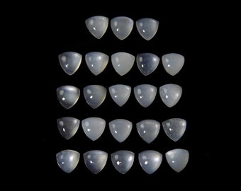 AAA Natural White Moonstone Trillion Cabochon Size 3X3MM To 15X15MM White Moonstone Cabochon Loose Gemstone Wholesale lots for jewellery