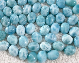 Larimar, Natural oval shape, Flat back Cabochon, Calibrated Larimar oval gemstone, sizes from 3x5mm to 12x16mm gemstones, Beads, Jewellery
