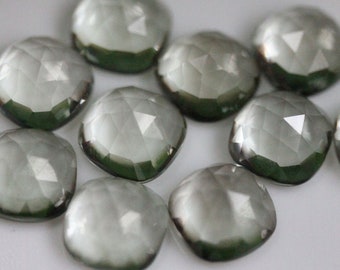 100% Natural Green Amethyst Cushion Rose Cut Size 5X5MM To 15X15MM AAA Green Amethyst Cushion Calibrated Size Loose Gemstone, Top Quality