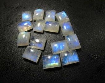 Natural Rainbow Moonstone Octagon Shape Cabochons Gemstone. Sizes- 4x6mm Blue Flashy Moonstone Cabochon Gemstone,Flat Back AAA Quality Stone