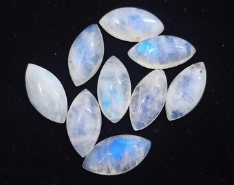 Natural Rainbow Moonstone Cabochon Marquise shape blue flash shiny calibrated 3x6 mm, loose rainbow gemstone Making For jewellery Gemstone