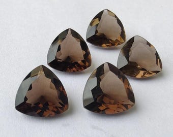 Natural Smoky Quartz Faceted Cut,CALIBRATED Quartz Trillion Cut,Semi Precious Loose Gemstone,Good Quality Faceted Cut,jewelry makingGemstone