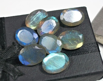 Natural Rainbow Moonstone Faceted Cut Oval Gemstone Blue Fire AAA+++ Quality Rainbow Moonstone Cut Loose Gemstone 3x5mm - 12x16mm Gemstone