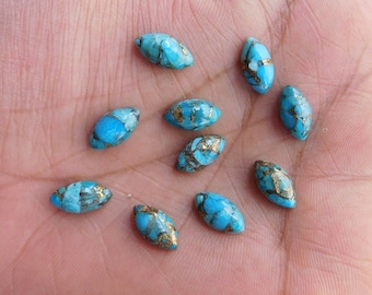 Wholesale Price Natural Marquise Blue Copper Turquoise Loose Semi Precious Gemstones Sizes 3x6, 4x8, 5x10, 6x12, 7x14, 8x16 mm Cabochon Gems
