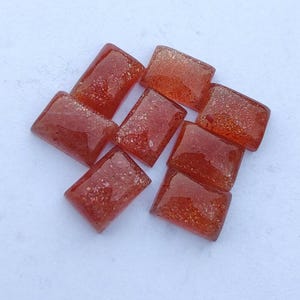 Natural Red Sunstone Octagon Cabochon: Calibrated Loose Gemstone