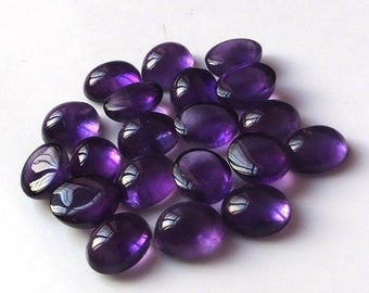 Natural Unique Purple Amethyst Oval Cabochon 3X5M To 12X16MM,Flat Back Loose Gemstone,for jewellery Making Gemstone,Calibrated Size Gemstone