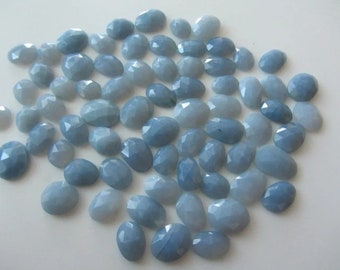 Natural Blue Opal Rose Cut, Blue Opal, Blue Opal, Wholesale Opal Gemstone,3X5mm To 12x16mm, Calibrated Oval Gemstone, Wholesale Lot Gemstone