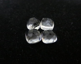 Natural Crystal Quartz, Cushion Shape Rose Cut , AAA Quality Crystal Quartz Loose Gemstone, Crystal Quartz Gemstone 5MM- 15MM Crystal Quartz