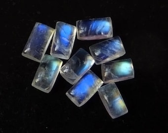Natural Rainbow Moonstone Octagon Shape Cabochons Gemstone Sizes- 5x7mm Blue Flashy Moonstone Cabochon Gemstone,Use For Jewelry Making Stone