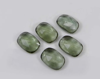 Natural Unique Green Amethyst Octagon Rose Cut 5X7MM To 12X16MM, Loose Cut Gemstone, for jewellery Making Gemstone, Calibrated Size Gemstone