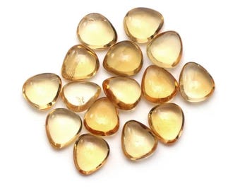 Natural Citrine Pear Cabochon Loose Gemstone, Pair Briolette - Calibrated Gemstone -Loose Gemstone -Wholesale Gemstone- 2Pair 6x9mm -10x14mm