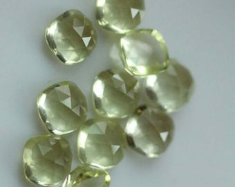 Natural Lemon Quartz SQUARE Rose Cut 5mm to 15mm Loose Gemstone 5mm 6mm 7mm 8mm 10mm 11mm 12mm 13mm 14mm 15mm Gemstone for jewelry Making