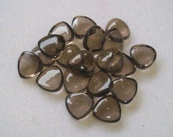 Natural Smoky Quartz Trillion Shape Cabochon, Quartz Loose Gemstone For Jewelry Making, Black Color Smoky Quartz Cab Calibrated Size 3m-15mm