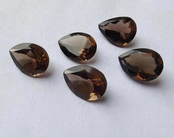Natural Smoky Quartz Pear Shape Cabochon Flat Back Calibrated Tear Drop Shape Quality Wholesale Gemstones,All Sizes Semi Precious Gemstone