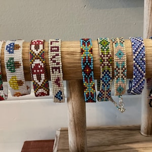 Seed Bead Friendship Bracelets - mushroom bracelets, multicolor bracelets, ladybug bracelets