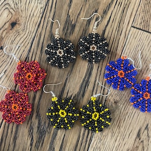 School Spirit Heart Earrings - VT UVA VCU App State Seed Bead Earrings