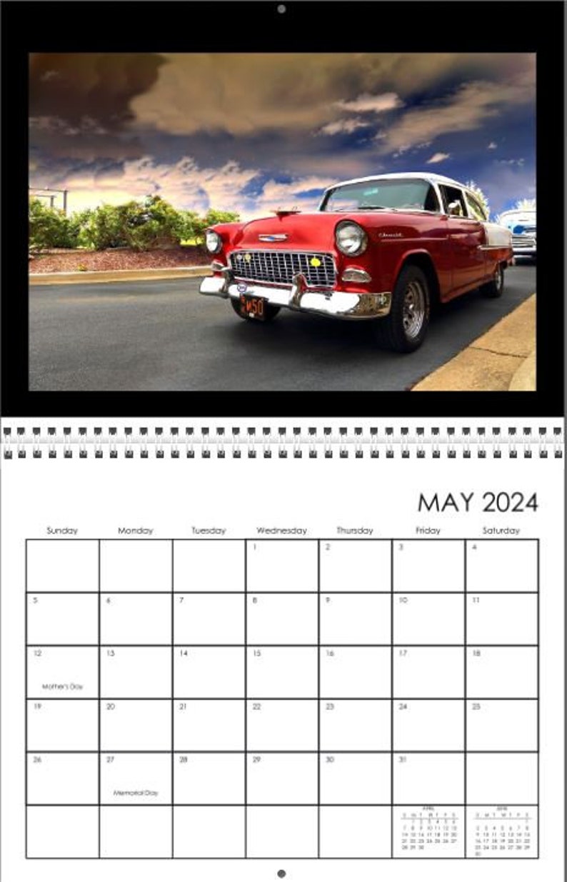 Chevrolet Bel Air Wall Calendar 2024 Etsy