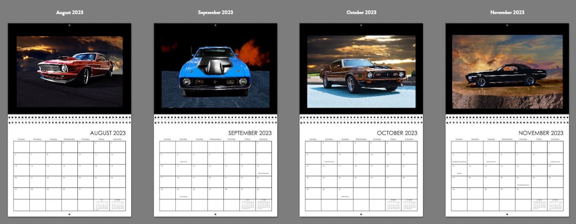 2023 Ford Mustang Wall Calendar 8.5x11 - Etsy