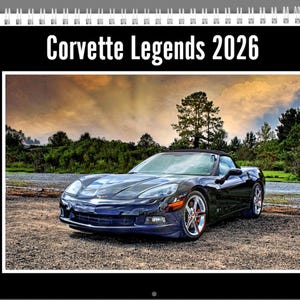 2026 Corvette Legends Car Calendar – Personalized Photo, Classic Chevy Wall Art