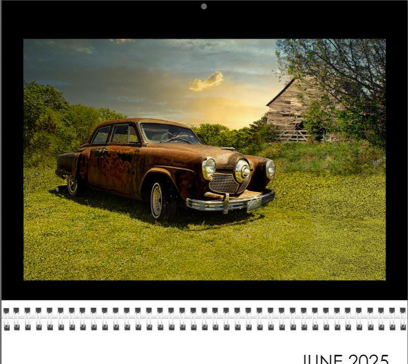 2025/26 Rusted Car Calendar - Start ANY Month - 8.5