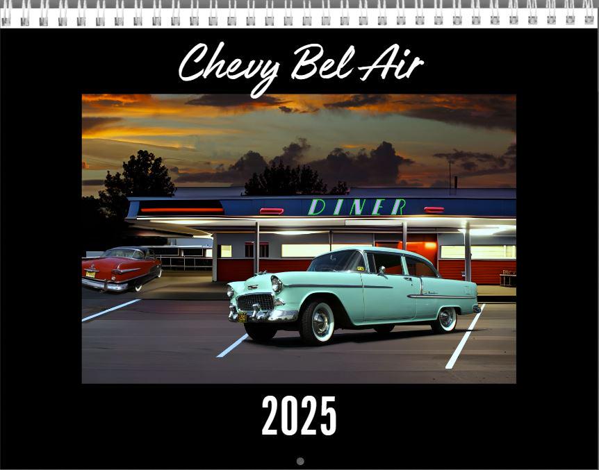 2025 Chevy Bel Air Car Calendar Personalize With Your Own Photo Custom
